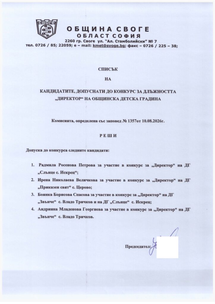 Списак конкурс
